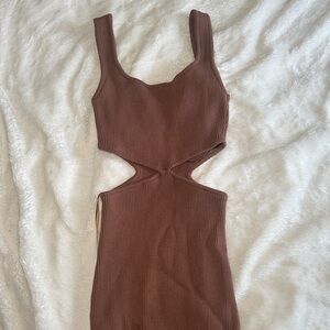 Elegant Brown Midi Dress